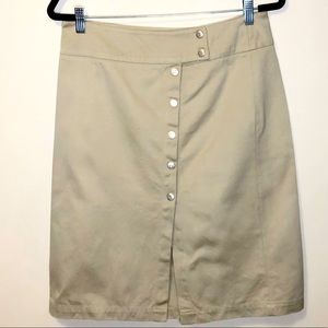 Ulla Johnson pencil skirt Beige silver button sz 8